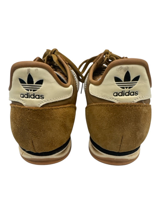 Adidas Shoe Size 8 Brown & White Leather Upper Round Toe Striped Sneakers Brown & White / 8