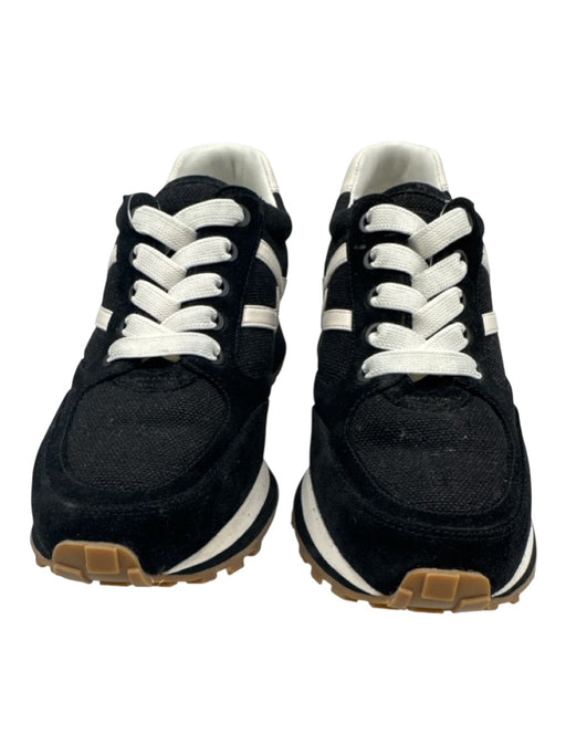 Veronica Beard Shoe Size 8.5 Black & White Leather Upper Almond Toe Sneakers Black & White / 8.5
