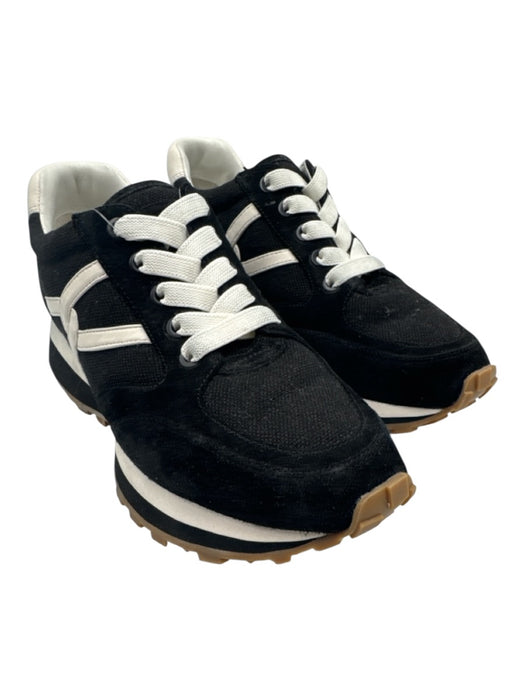 Veronica Beard Shoe Size 8.5 Black & White Leather Upper Almond Toe Sneakers Black & White / 8.5