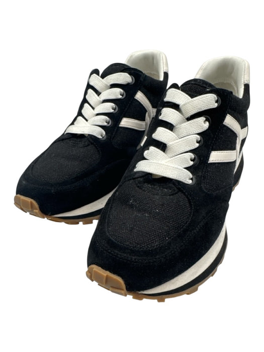 Veronica Beard Shoe Size 8.5 Black & White Leather Upper Almond Toe Sneakers Black & White / 8.5