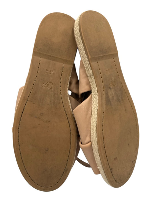 Diane Von Furstenberg Shoe Size 9 Beige Leather Upper Criss Cross Espadrille Beige / 9