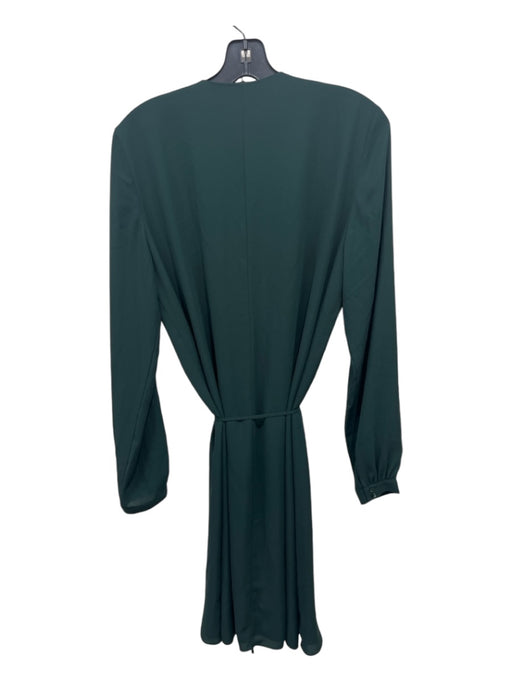 Babaton Size L Dark Green Polyester Wrap Long Sleeve Knee Length Dress Dark Green / L