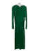 Halston Size 12 Green Rayon Blend Round Neck Long Sleeve rouched sides Dress Green / 12