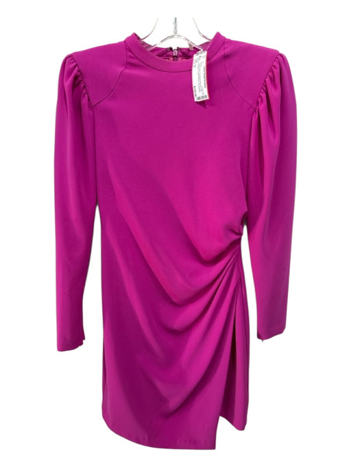 A.L.C. Size 0 Fuscia Pink Tracetate Back Zip Puff Shoulder Draped Detail Dress Fuscia Pink / 0
