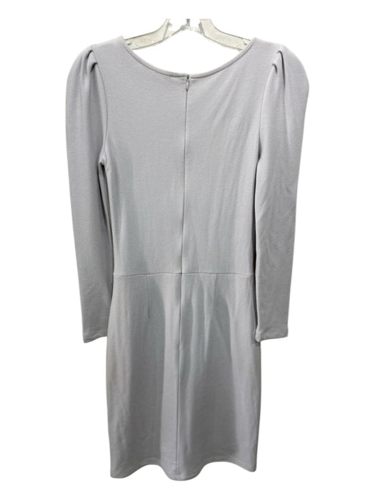 Reiss Size 2 Light Gray Viscose Blend Back Zip Long Sleeve Dress Light Gray / 2