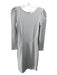 Reiss Size 2 Light Gray Viscose Blend Back Zip Long Sleeve Dress Light Gray / 2