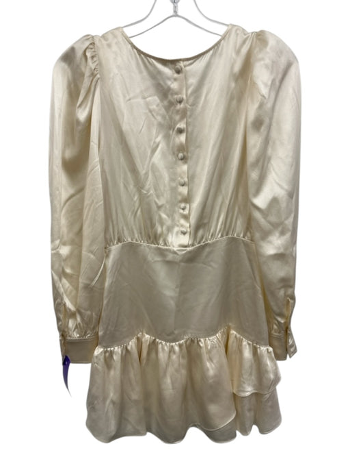 Loveshackfancy Size 0 Ivory White Silk Long Sleeve Button Up Back Side Zip Dress Ivory White / 0