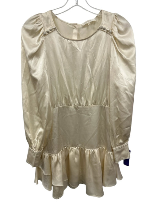Loveshackfancy Size 0 Ivory White Silk Long Sleeve Button Up Back Side Zip Dress Ivory White / 0