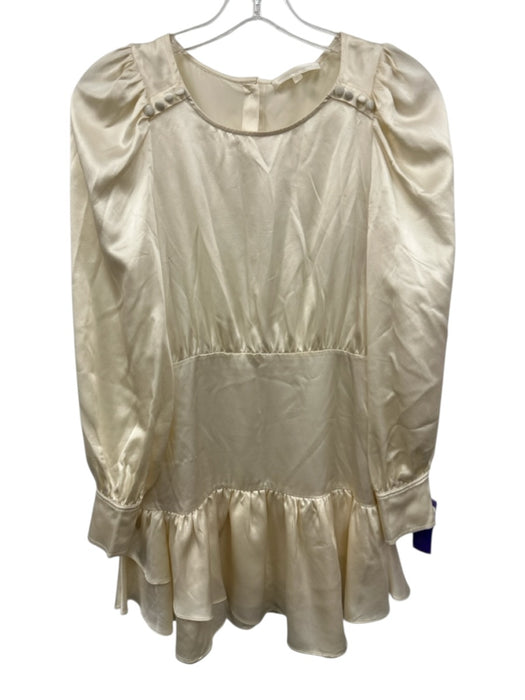 Loveshackfancy Size 0 Ivory White Silk Long Sleeve Button Up Back Side Zip Dress Ivory White / 0