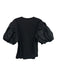 A.L.C. Size S Black Cotton Short Puff Sleeve Top Black / S