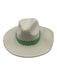 Dorfman Cream & Green Paper Straw Ribbon Panama Hat Cream & Green / One Size