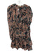 Ulla Johnson Size 6 Brown, Red, Green Silk Blend Gathered Waistband Mini Dress Brown, Red, Green / 6