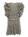 Ulla Johnson Size 6 Cream, Black, Orange Silk Blend Ruffle Flounce Mini Dress Cream, Black, Orange / 6
