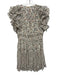 Ulla Johnson Size 6 Cream, Black, Orange Silk Blend Ruffle Flounce Mini Dress Cream, Black, Orange / 6