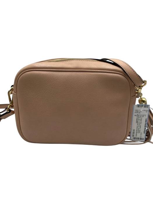 Mario Valentino Beige Pink Leather Tassel Quilted Zip Crossbody Bag Beige Pink / S