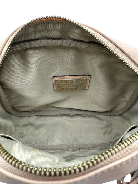 Mario Valentino Beige Pink Leather Tassel Quilted Zip Crossbody Bag Beige Pink / S
