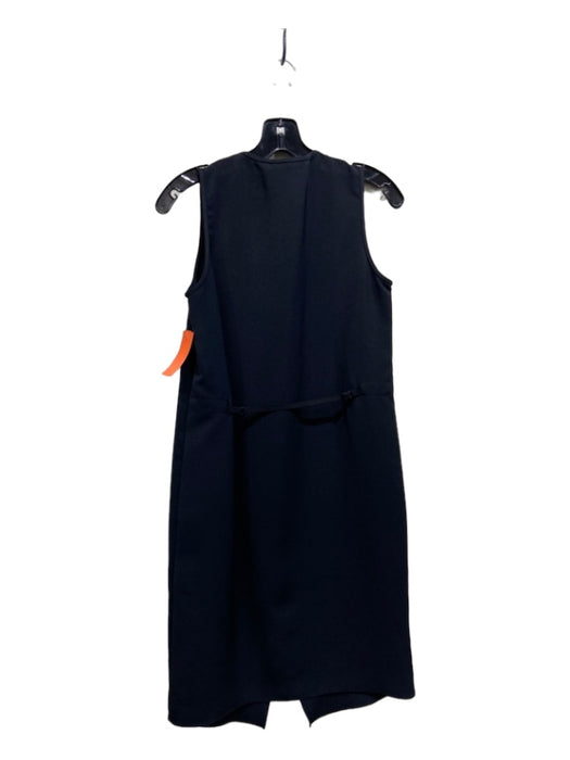 Tibi Size 2 Black Polyester V Neck Cap Sleeve Adjustable Midi Dress Black / 2