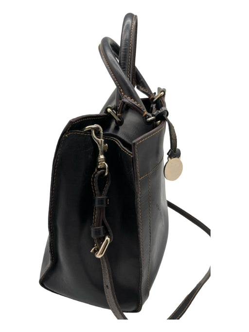 Dooney & Bourke Brown Leather Shoulder & Crossbody Contrast Stiching Bag Brown / L