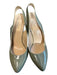 Valentino Shoe Size 38.5 Green Leather Patent Slingback Heel Pump Shoes Green / 38.5