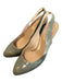 Valentino Shoe Size 38.5 Green Leather Patent Slingback Heel Pump Shoes Green / 38.5