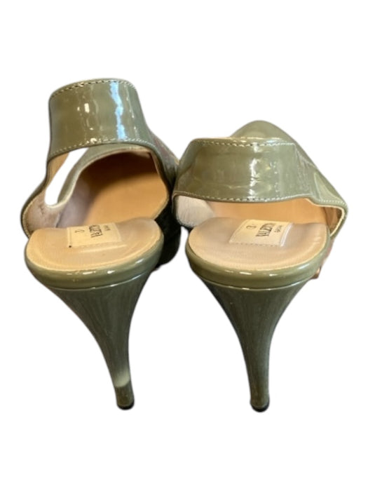 Valentino Shoe Size 38.5 Green Leather Patent Slingback Heel Pump Shoes Green / 38.5