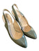 Valentino Shoe Size 38.5 Green Leather Patent Slingback Heel Pump Shoes Green / 38.5