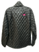 The North Face Size L Black Polyester Diamond Quilted Zip Up Mock Collar Jacket Black / L