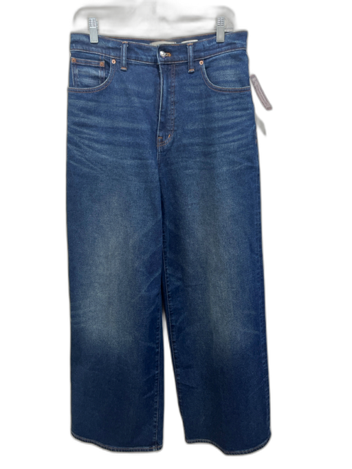 Madewell Size 28 Med Wash Cotton Denim High Rise Whiskering Zip & Button Jeans Med Wash / 28