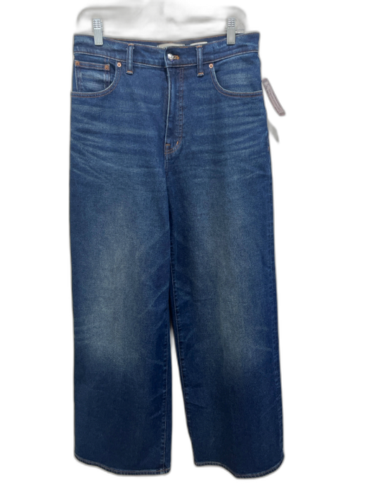 Madewell Size 28 Med Wash Cotton Denim High Rise Whiskering Zip & Button Jeans Med Wash / 28