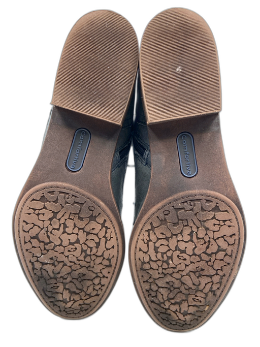 Comfortiva Shoe Size 9 Blue Gray Leather Lace Up Ankle Low Block Heel Booties Blue Gray / 9