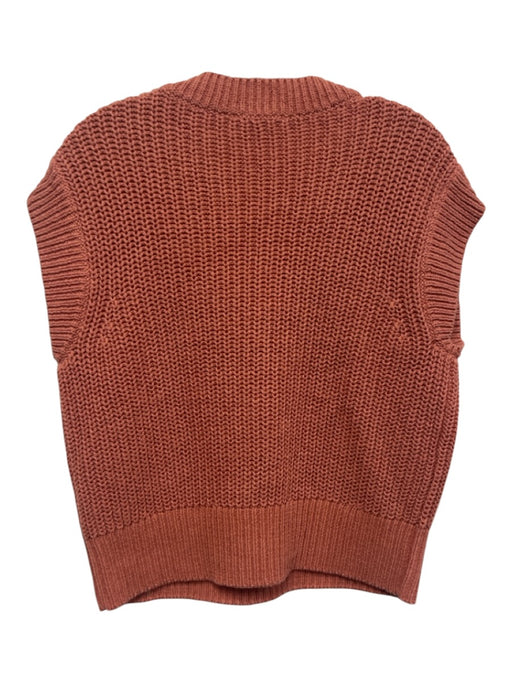 Haven Size XS Clay Orange Cotton Blend Chunky Knit V Neck Sleeveless Sweater Clay Orange / XS