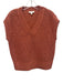 Haven Size XS Clay Orange Cotton Blend Chunky Knit V Neck Sleeveless Sweater Clay Orange / XS