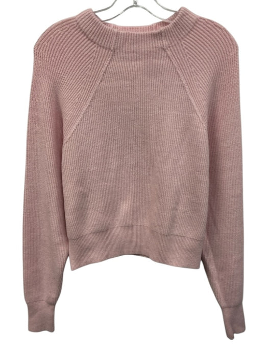 Free People Size S Light Pink Cotton & Nylon Ribbed Sweater Light Pink / S