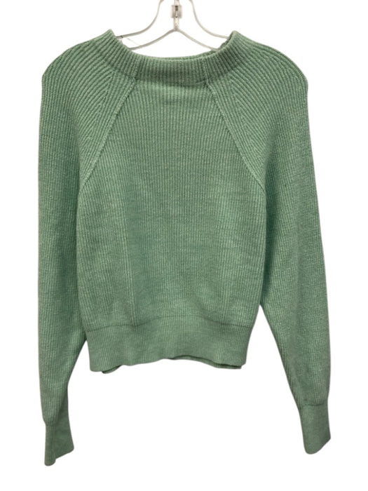 Free People Size S Light Green Cotton & Nylon Ribbed Sweater Light Green / S