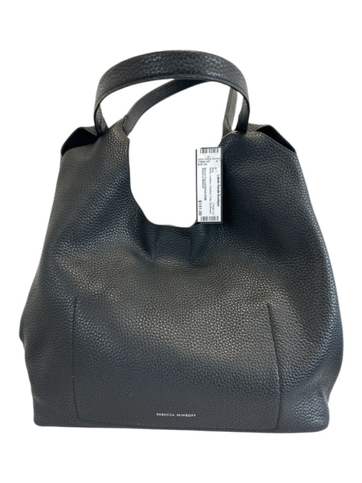 Rebecca Minkoff Black Leather Pebbled Tote Bag Black