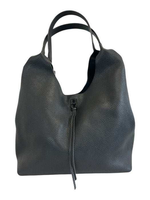Rebecca Minkoff Black Leather Pebbled Tote Bag Black