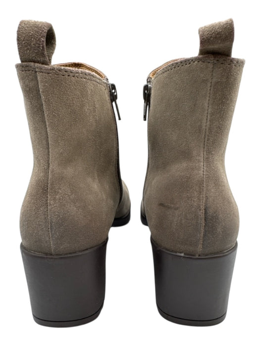 Comfortiva Shoe Size 9.5 Gray Leather Suede Side Zip Block Heel Booties Gray / 9.5
