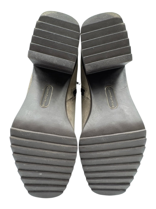 Comfortiva Shoe Size 9.5 Gray Leather Suede Side Zip Block Heel Booties Gray / 9.5