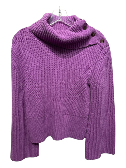 Simkhai Size XS Purple Recycled Cashmere Ribbed Knit Button Up Detail Sweater Purple / XS