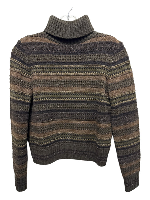RRL Ralph Lauren Size S Green Multi Wool Chunky Knit Tonal Print Sweater Green Multi / S