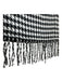 Black & White Cashmere Houndstooth Fringe Trim Rectangular scarf Black & White / One Size
