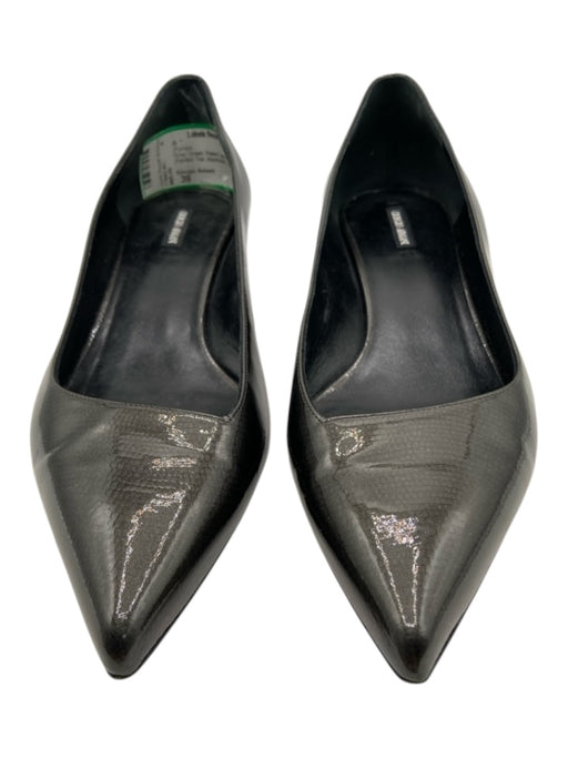 Giorgio Armani Shoe Size 39 Gray Green Patent Leather Snake Pointed Toe Pumps Gray Green / 39