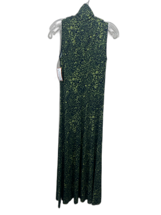 Proenza Schouler Size S Green Rayon Blend Abstract Print Sleeveless Maxi Dress Green / S