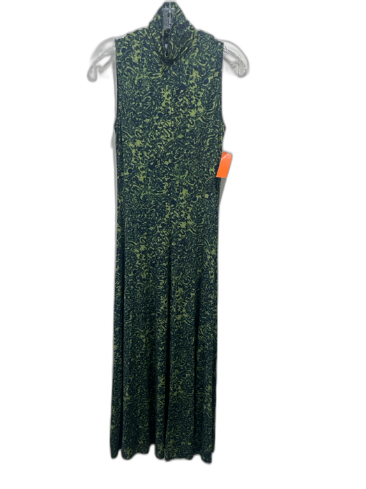 Proenza Schouler Size S Green Rayon Blend Abstract Print Sleeveless Maxi Dress Green / S