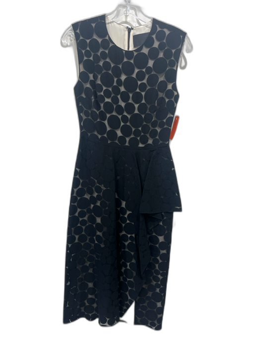 Cushnie et Ochs Size 4 Black & Beige Viscose Blend Polka Dots Sleeveless Dress Black & Beige / 4
