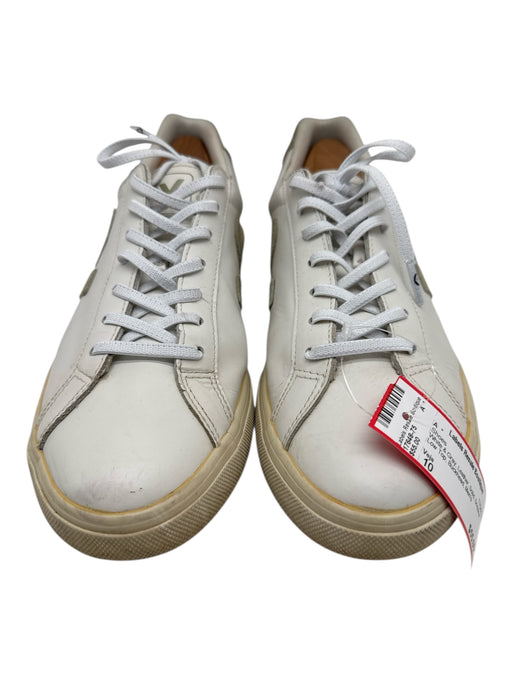 Veja Shoe Size 10 White & Gray Leather Solid Sneaker Men's Shoes White & Gray / 10