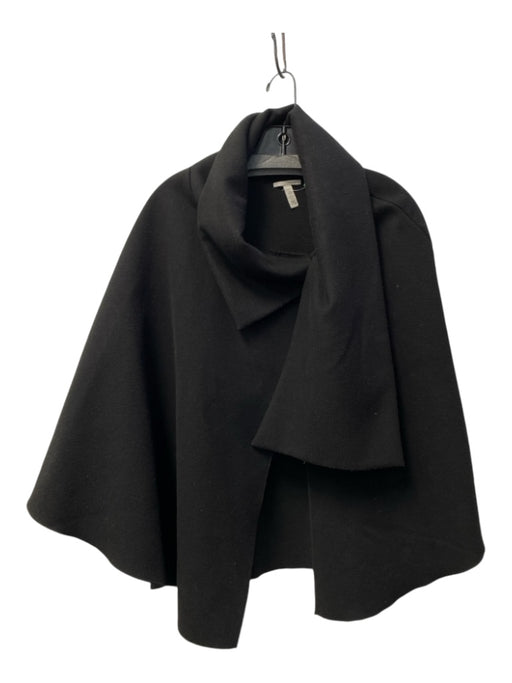 Halogen Size One Size Black Polyester Blend Collared Long Sleeve Cropped Jacket Black / One Size