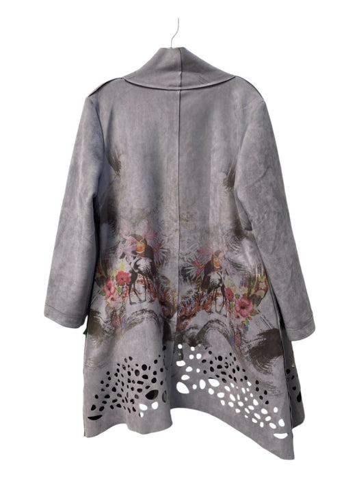 Kamana Size M Gray & multi Polyester Blend Long Sleeve Open Front Jacket Gray & multi / M