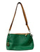 Valentina Green & Tan Leather Top Zipper Snap Closure Crossbody Bag Green & Tan / S