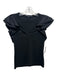 Veronica Beard Jeans Size S Black Cotton & Spandex Ruffle Cap Sleeve V Neck Top Black / S